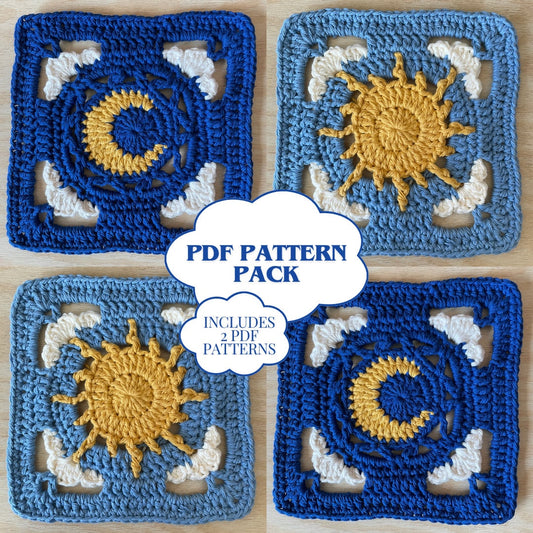 Cloudy Day and Night granny square pattern pack