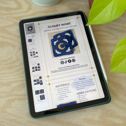 Cloudy Night granny square pattern